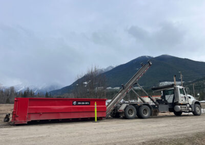 Interior Waste Solutions Dropping Off Large Bin